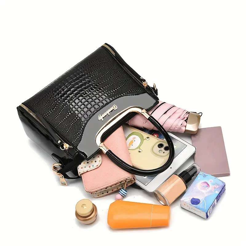 Luxury Crocodile Pattern Handbag – Elegant Women’s Shoulder & Crossbody Bag